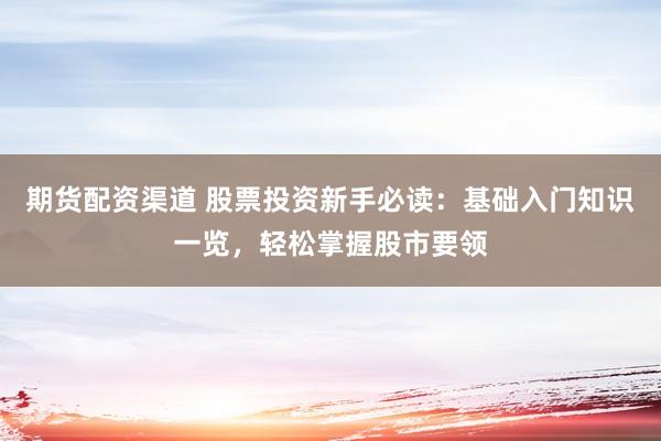 期货配资渠道 股票投资新手必读：基础入门知识一览，轻松掌握股市要领