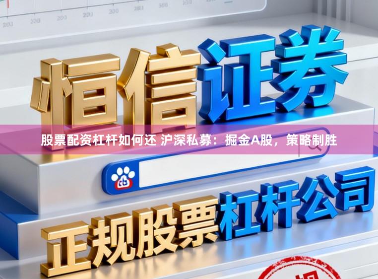 股票配资杠杆如何还 沪深私募：掘金A股，策略制胜